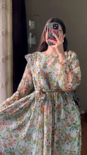 Chiffon Printed Frock