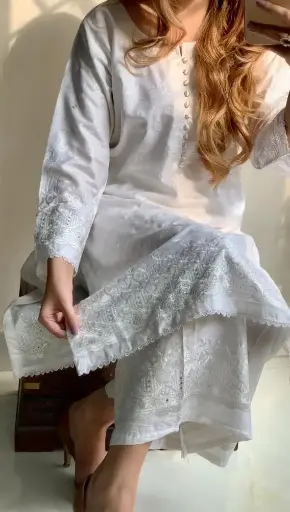 2 pcs Embroided Chikan kari